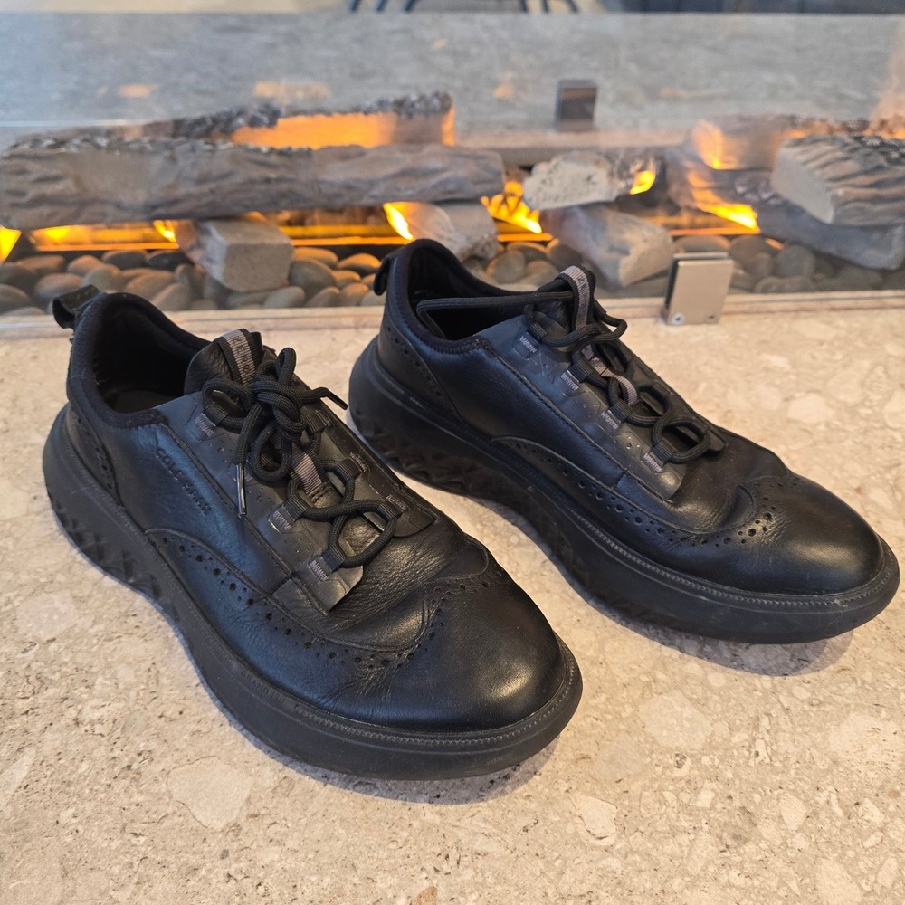 Cole Haan Grand 360 Mens Black Leather Wingtip Sneakers C37036 Size 10M